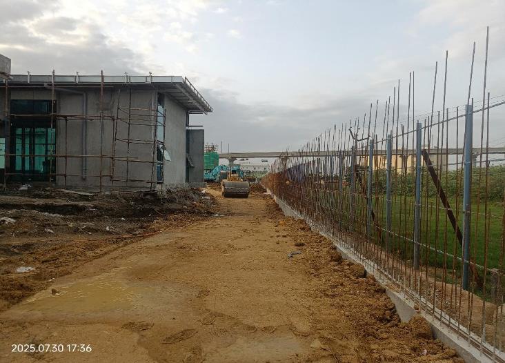 Compound wall work in progress