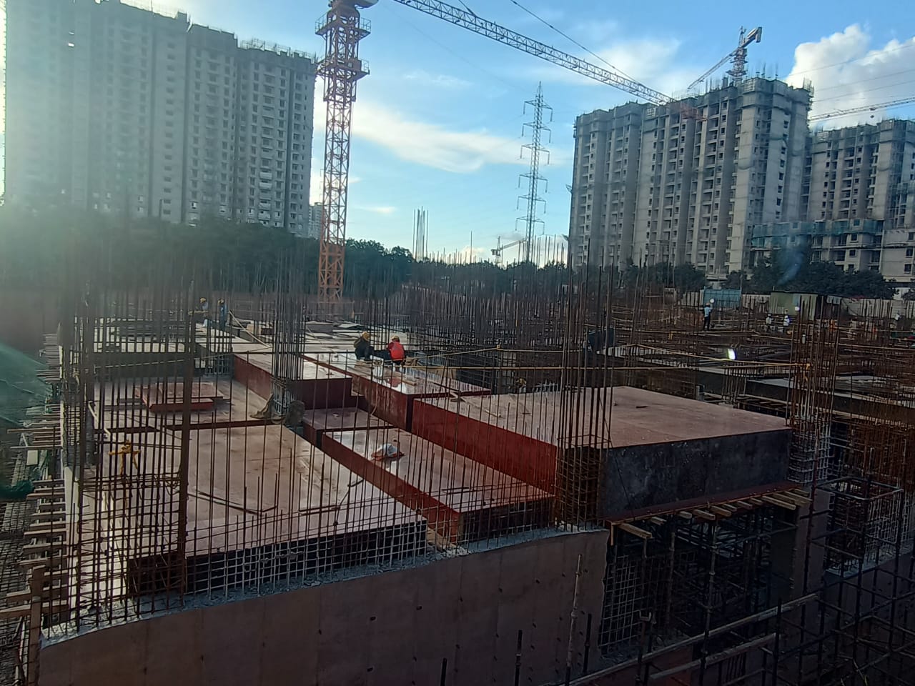 WING C  – Ground floor Slab shuttering in progress