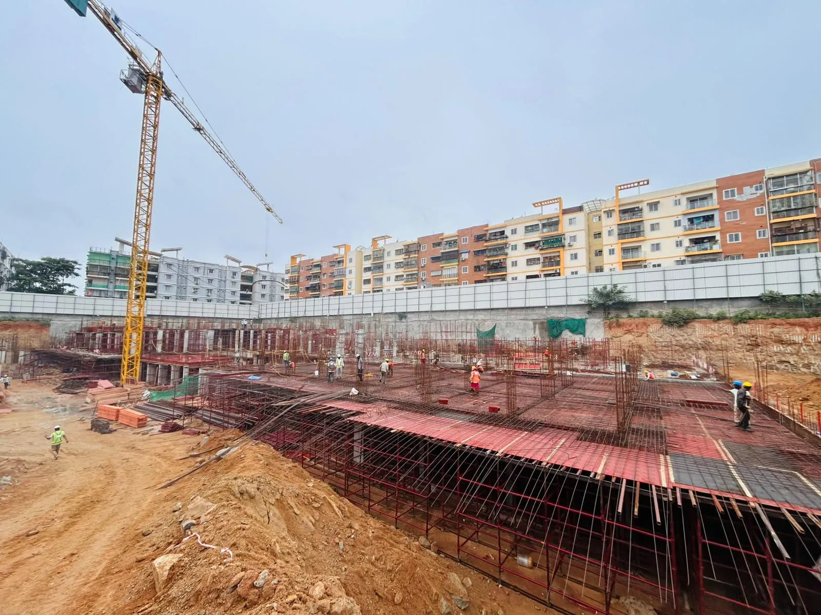 Tower B Basement –Slab casting work is underway Ground floor shuttering works are in progress