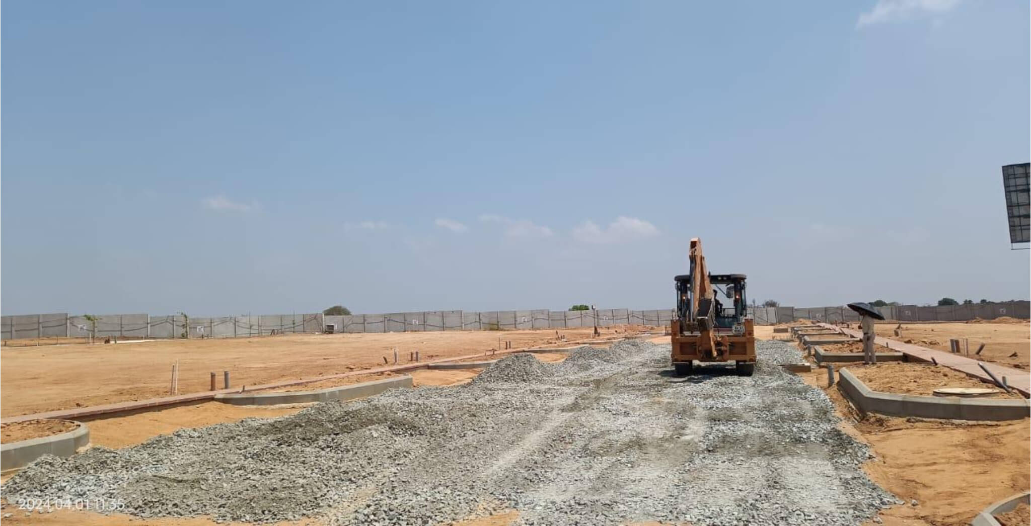 Sub Road 5 - Wet mix laying in progress - Mar 2024