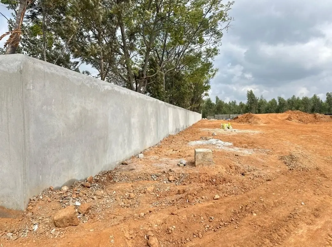 North west side compund wall block works completed