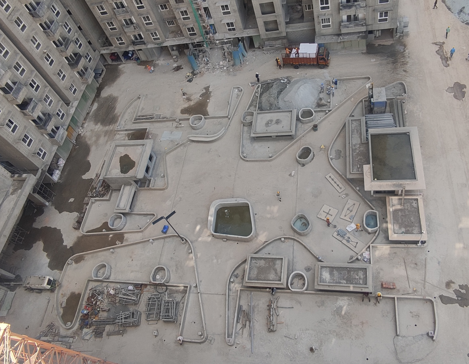 Podium Central Courtyard area Waterproofing works started