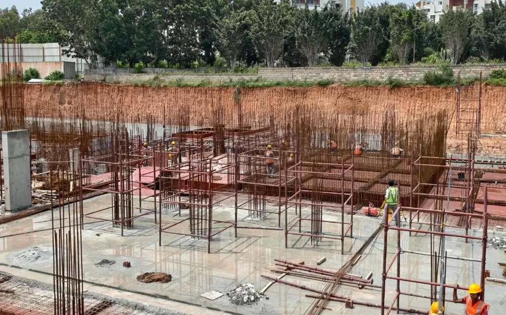 Maple Upper Basement Slab Concrete, Shuttering Works in Progress.