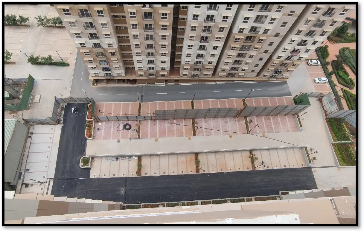 South & west face road and car parking area works completed