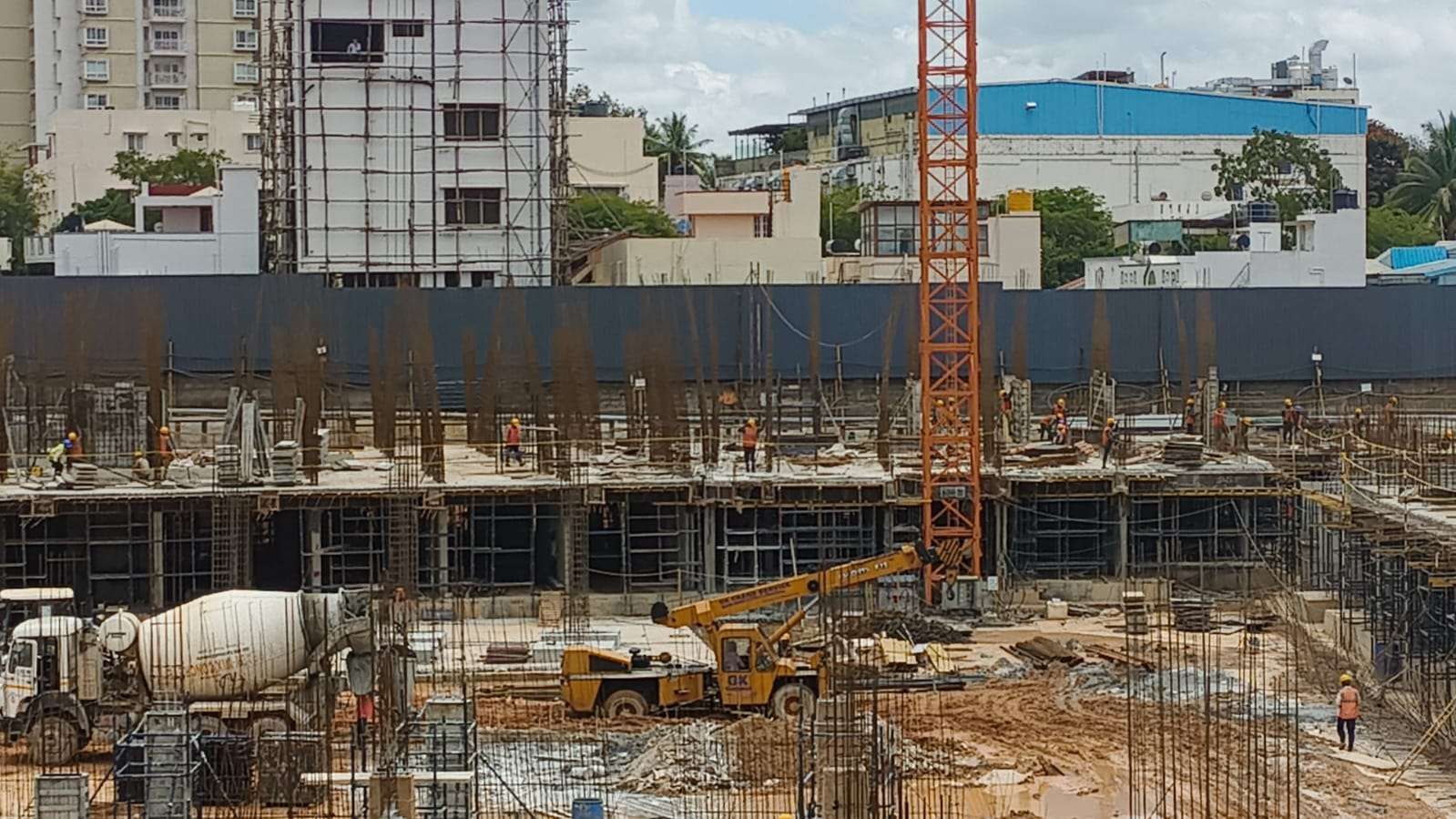 TOWER – G: Upper basement slab to Ground floor work in progress