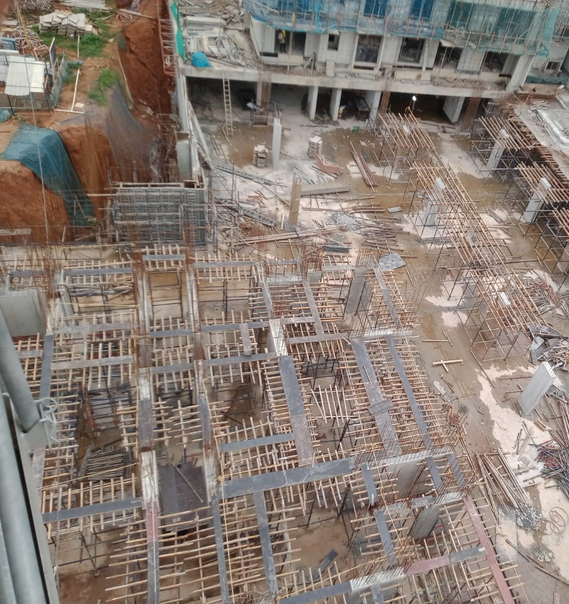 Tower H Ground floor shuttering and reinforcement is in progress