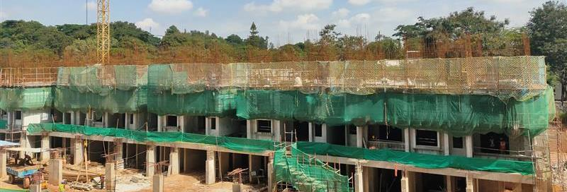 Tower C, 2nd floor pour 1 slab completed, 2 nd Floor (pour 2) slab shuttering & reinforcement work in progress