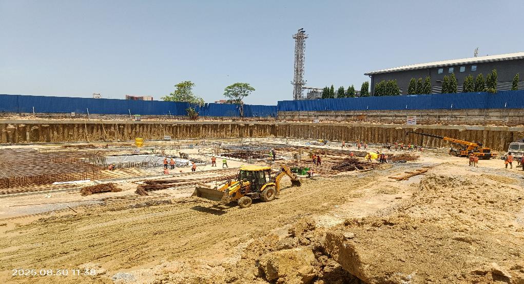 Main Tower  Tower- 1  Mass Excavation Completed & Raft Work In progress