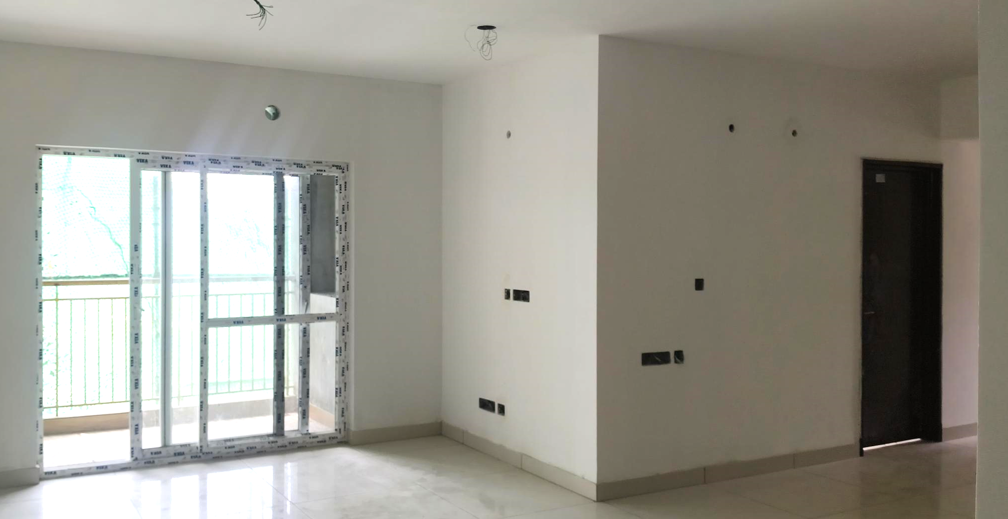 Painting WIP UPVC doors and windows fixing completed Wooden doors installation completed