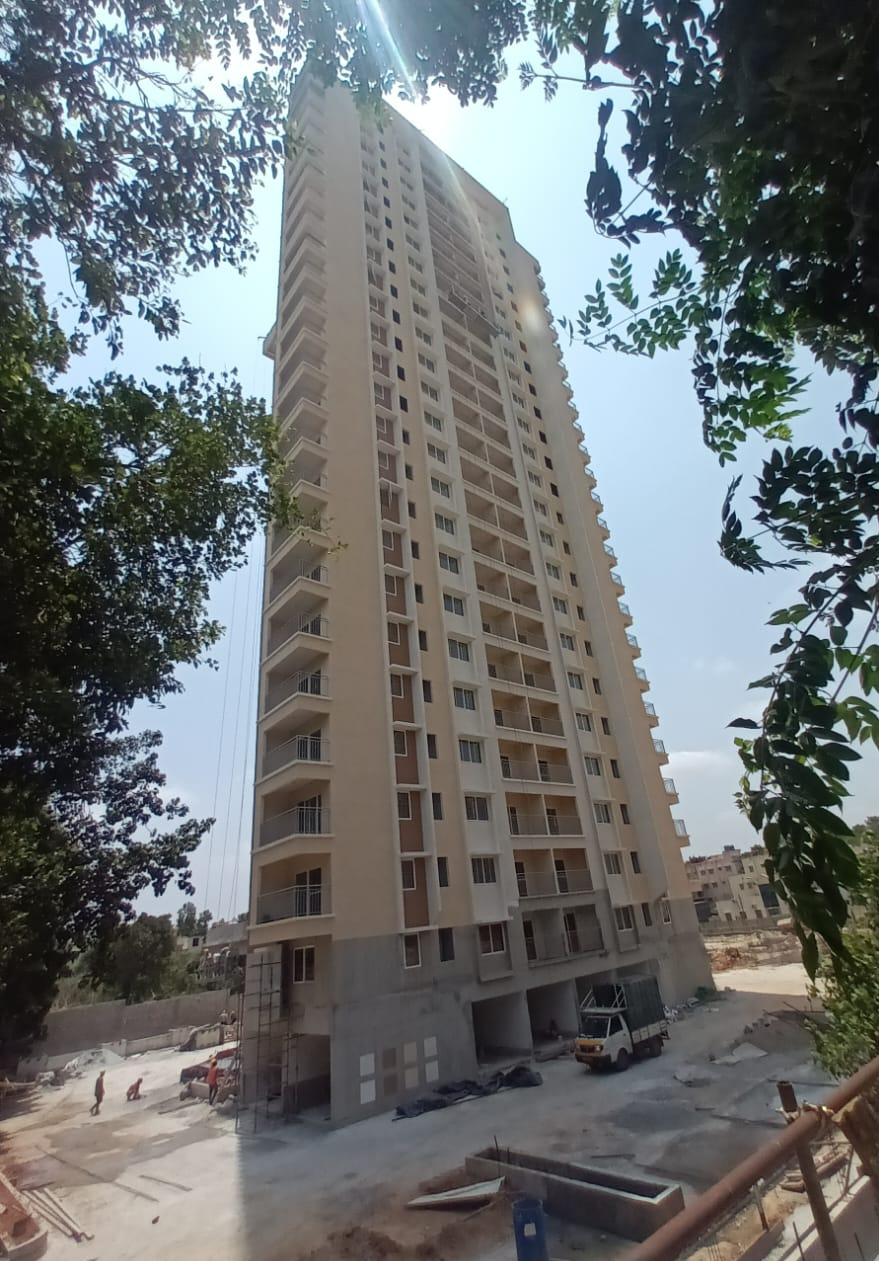 Tower A – Terrace slab and above terrace structure works completed, Above terrace finishing works, External painting & podium Hardscape works are in progress