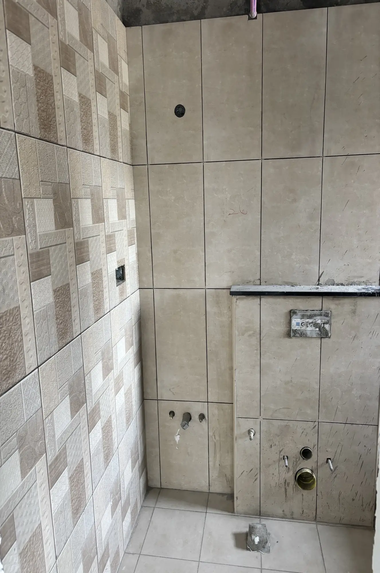 L block ground floor tiles completion