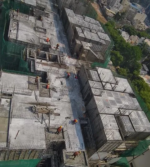 Tower – F: Tenth floor slab completed.