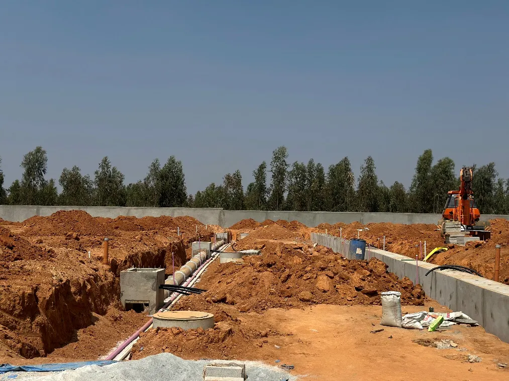 electrical, water supply & storm water line work in progress