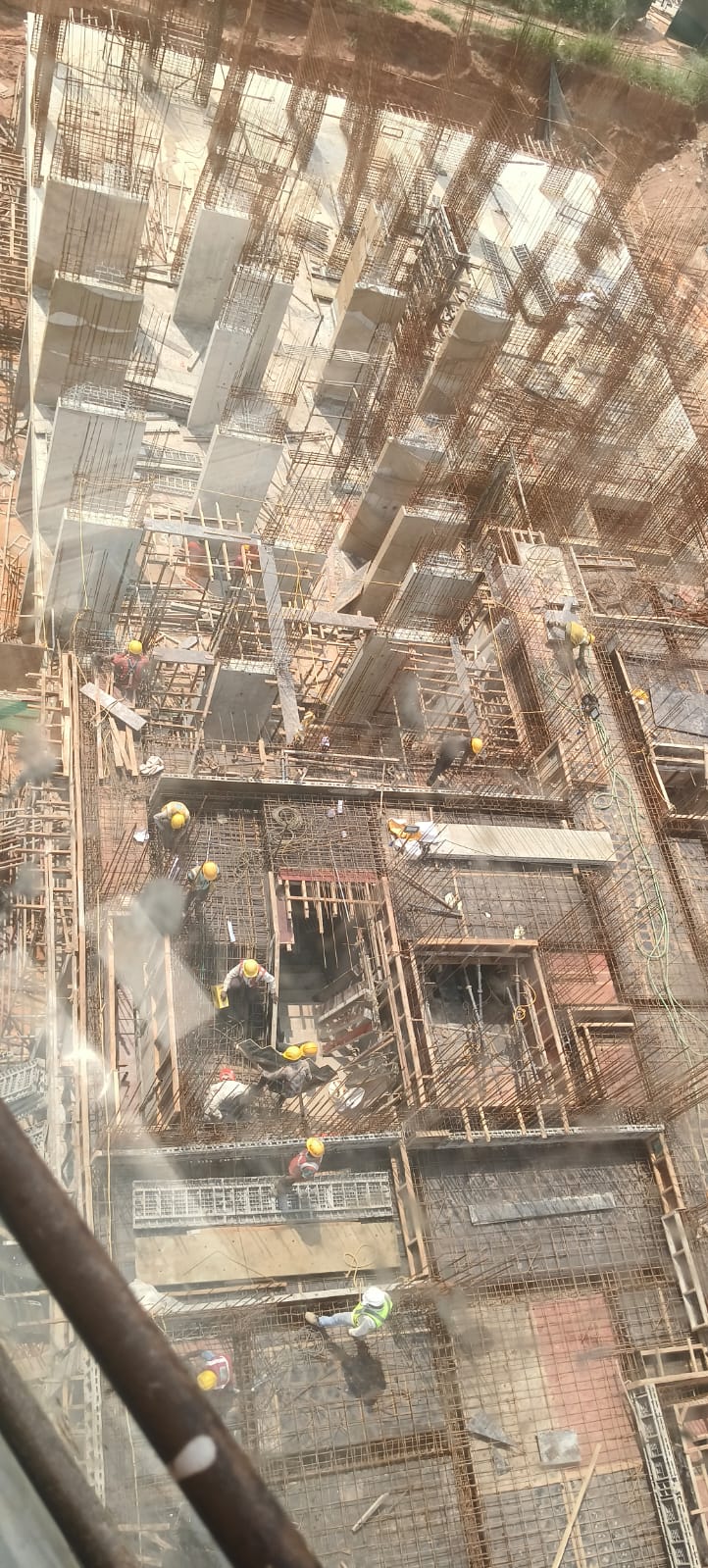 First Floor shuttering and reinforcement is in progress
