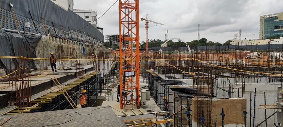 Tower – K: Upper Basement slab area Shuttering work are in progress