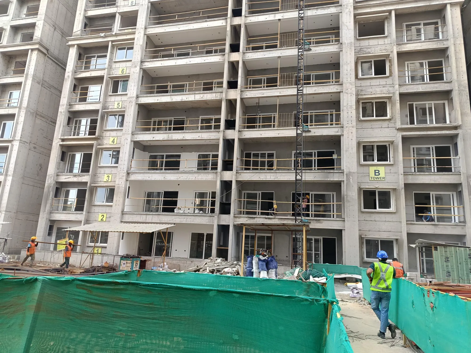 Tower B - "Milestone Release" -"On Commencement of Window Fixing - GF-5F" - Status as on 15th