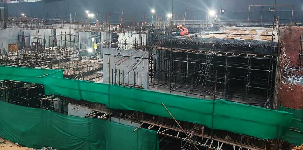 TOWER – B: Upper Basement to Ground floor work in progress