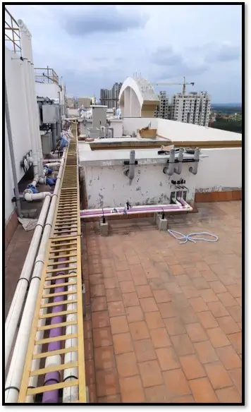 Above terrace painting and services work in progress