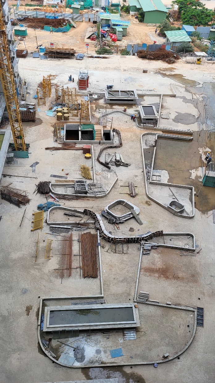 Non tower Area –Planter wall concrete work in progress.