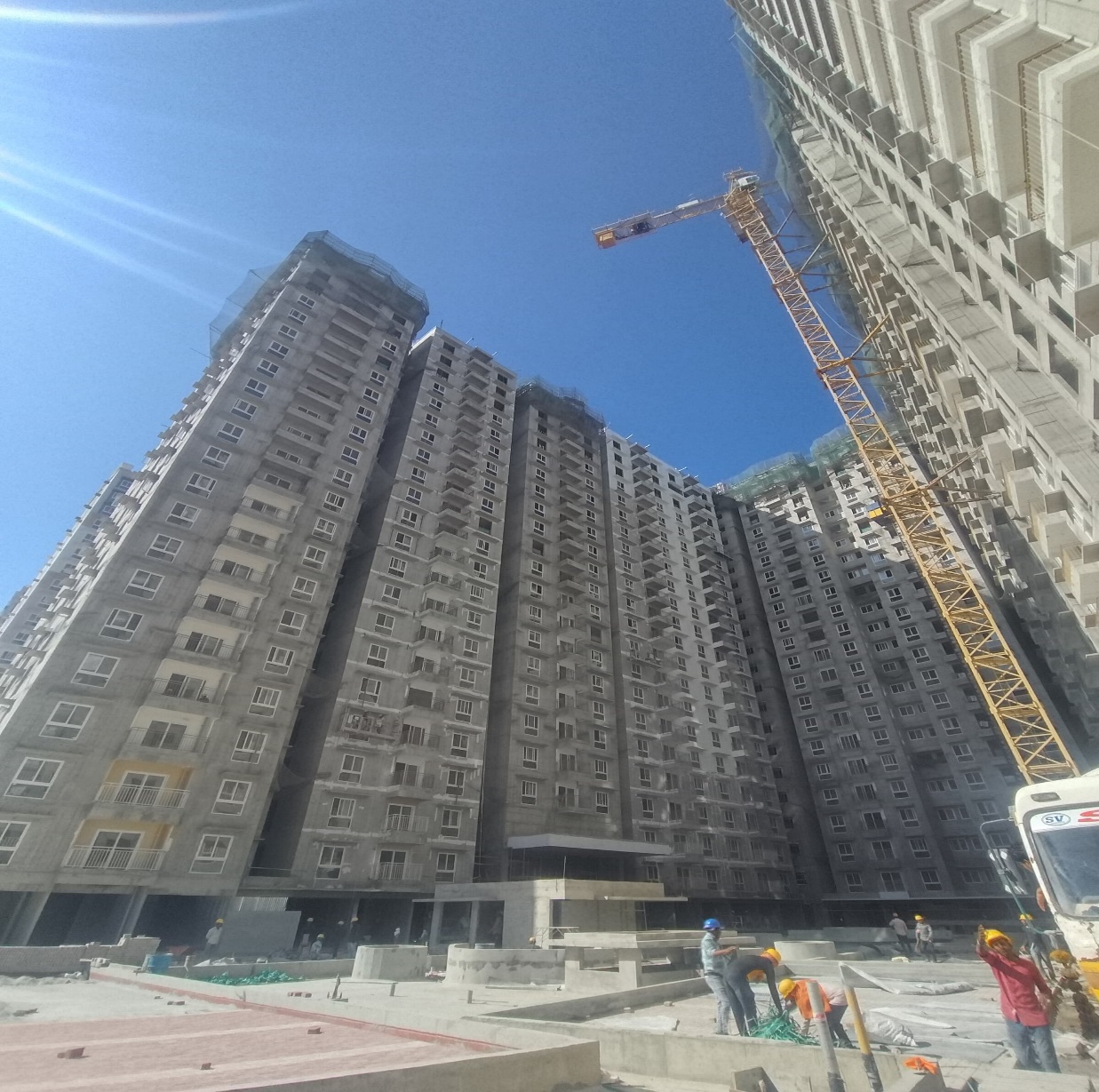 Wing A: Above terrace floor level structural work in progress