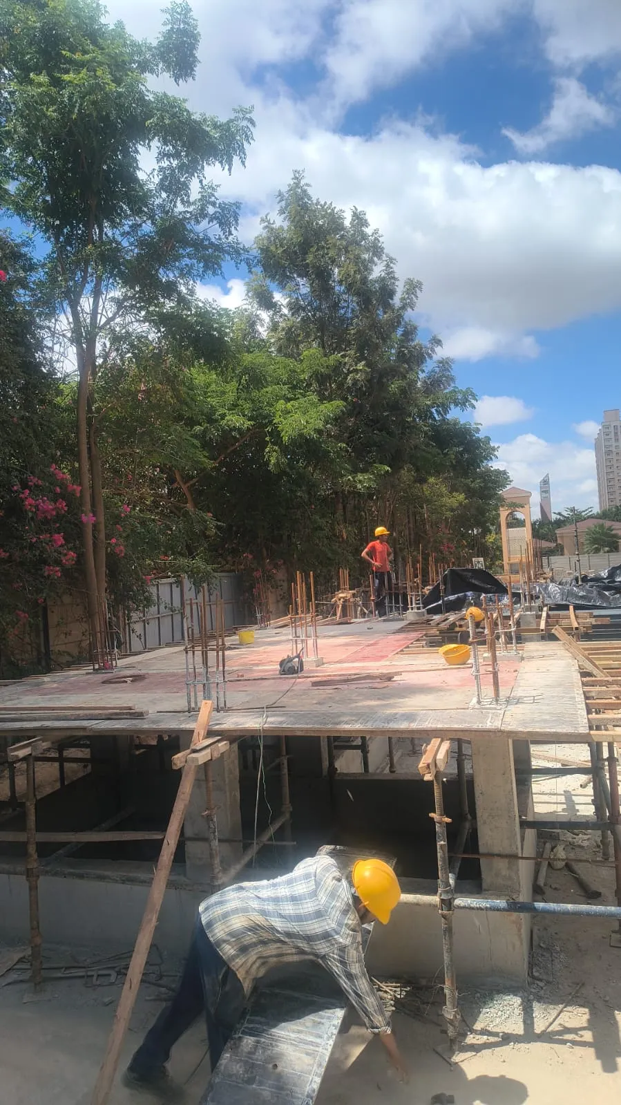 East ventilation shaft |cover slab shuttering in progress