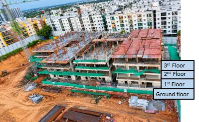Brigade Manor - Tower B - Milestone Release -"On completion of Third Floor Slab" - Status as on 17th
