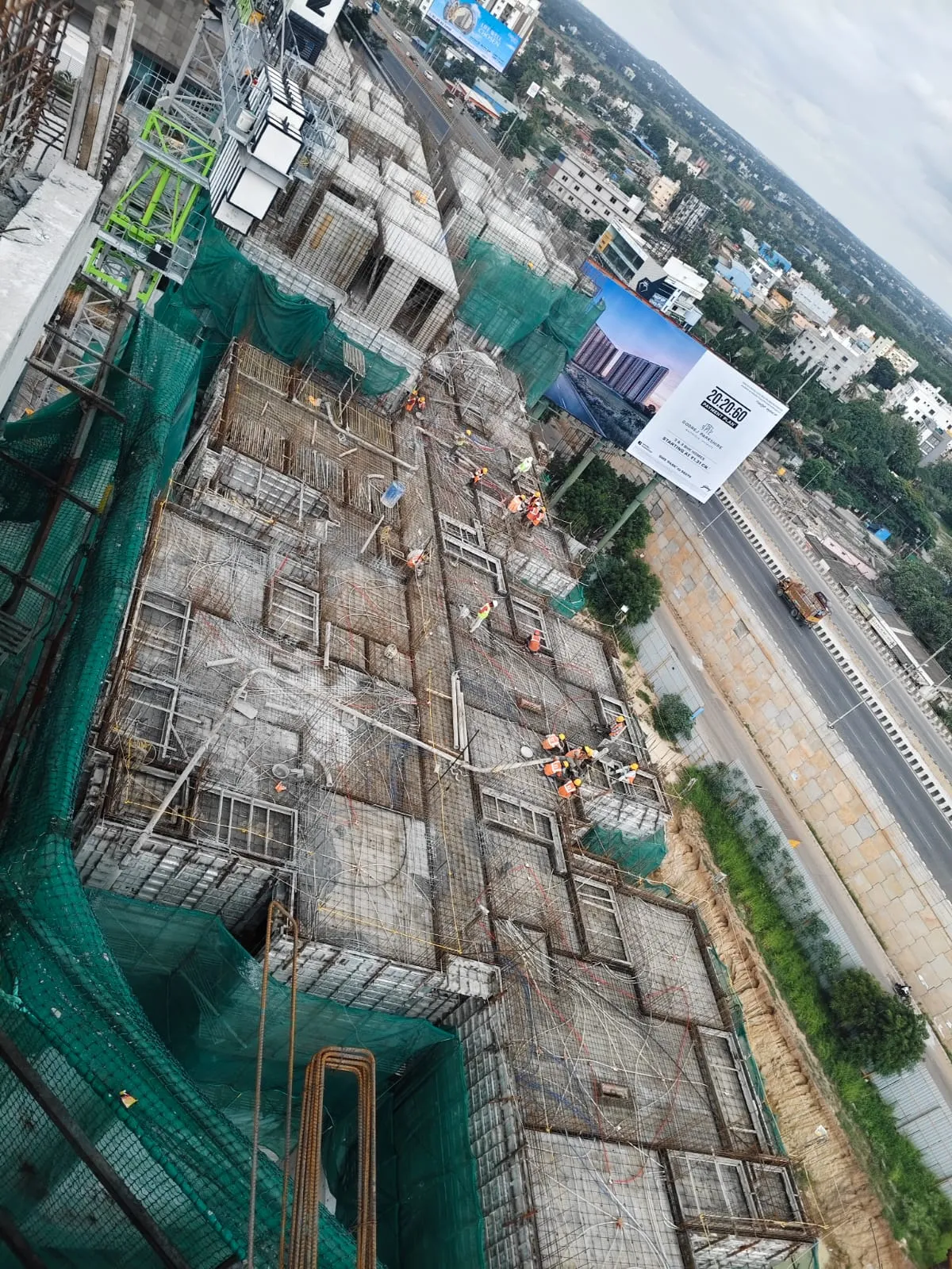 Tower B Shuttering & Reinforcement work in progress for part of 10th floor slab Slab casting in progress for part of 8th floor slab