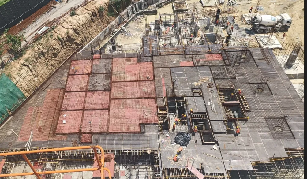 Tower D - Upper basement Slab in progress