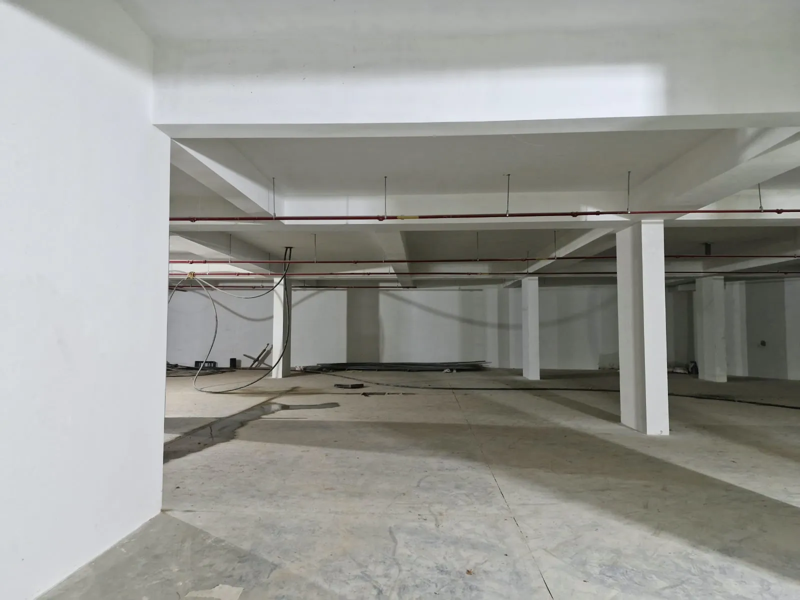 Lower basement flooring and painting work in progress