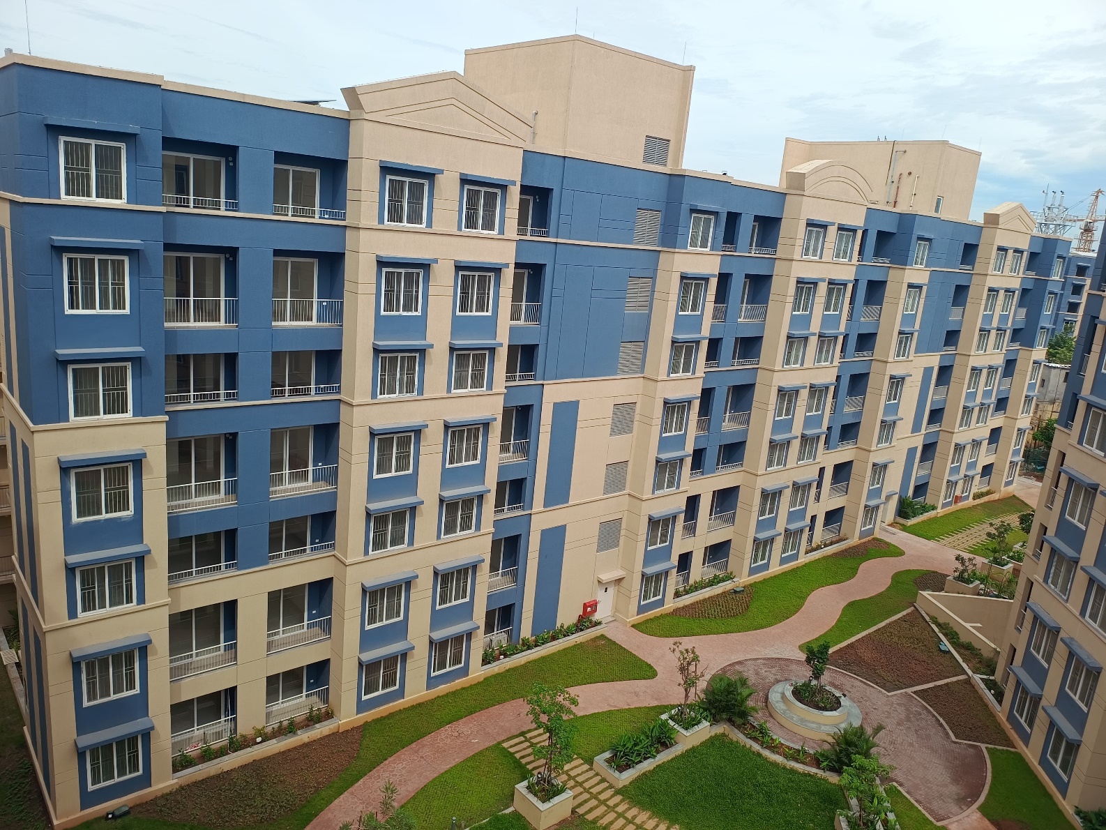 In Progress: Internal Common Area Finishing Activities in Progress. Flat QA Completed