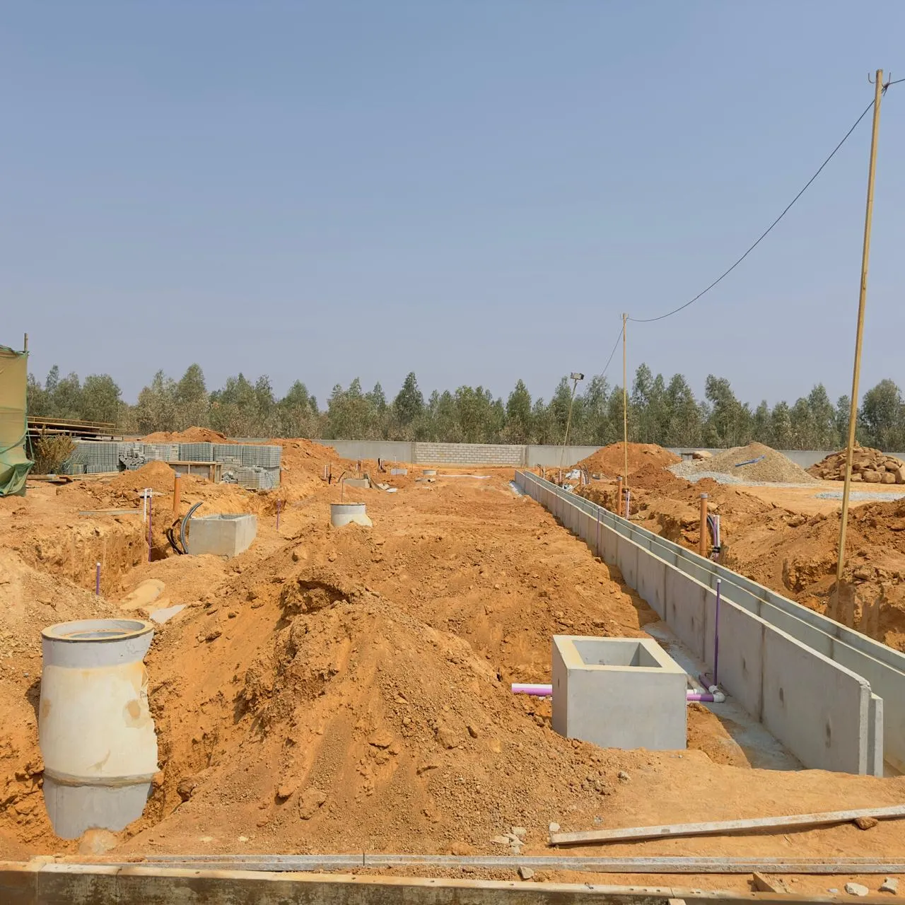 all services works completed, backfilling works in progress.