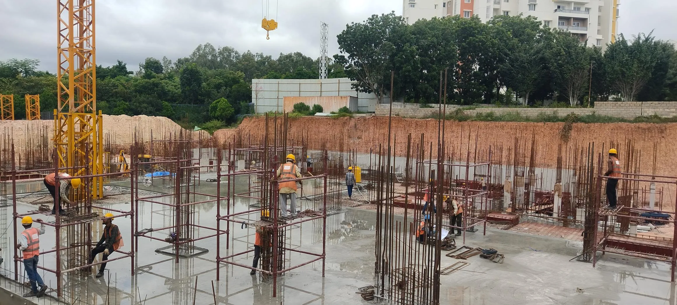 Part of slab in Upper Basement is cast. Slab Shuttering works in progress for the remaining areas