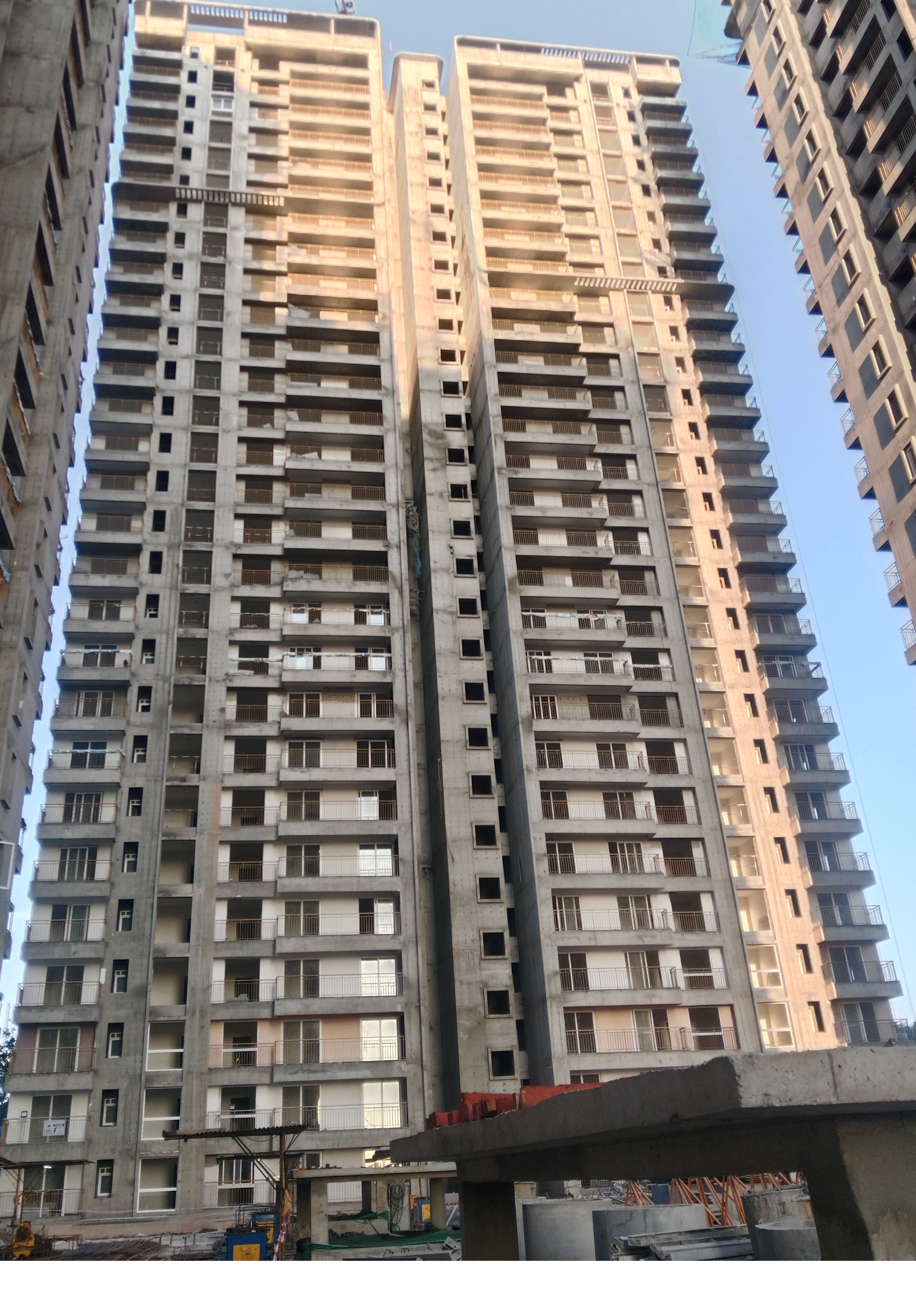 Terrace floor completed Shuttering work above Terrace floor in progress.