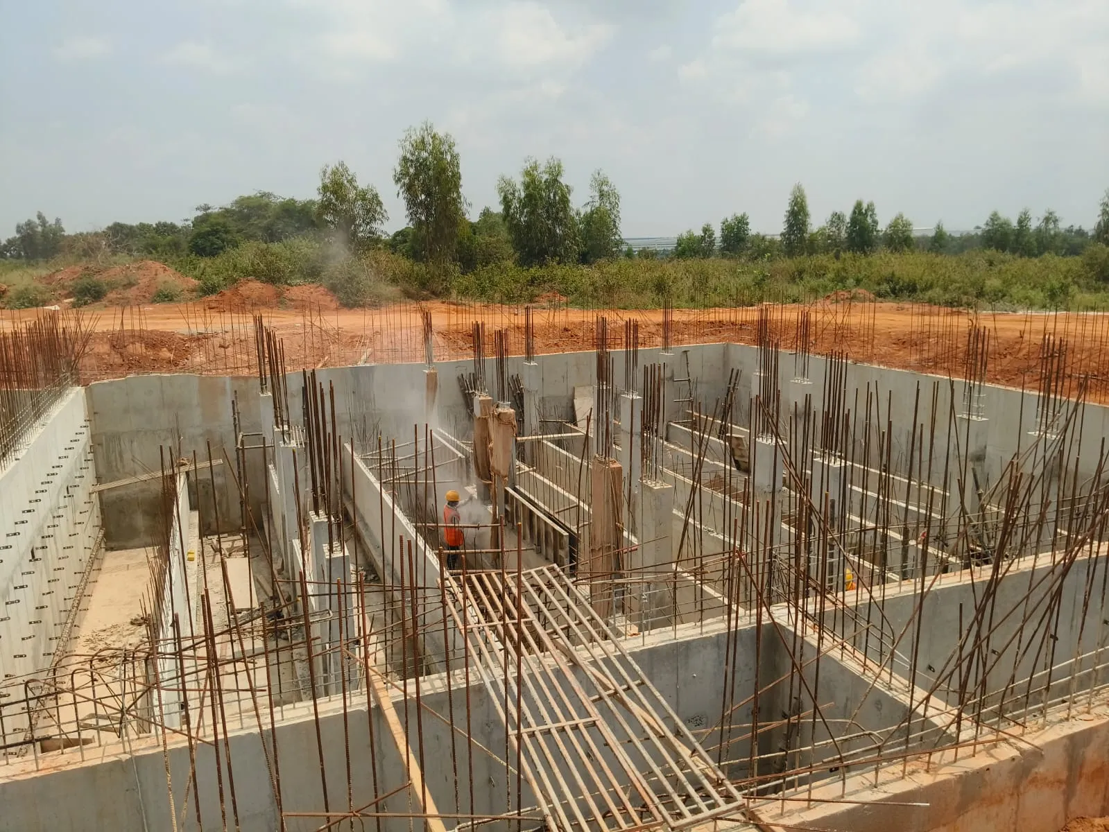 STP |RCC concrete works are in progress.
