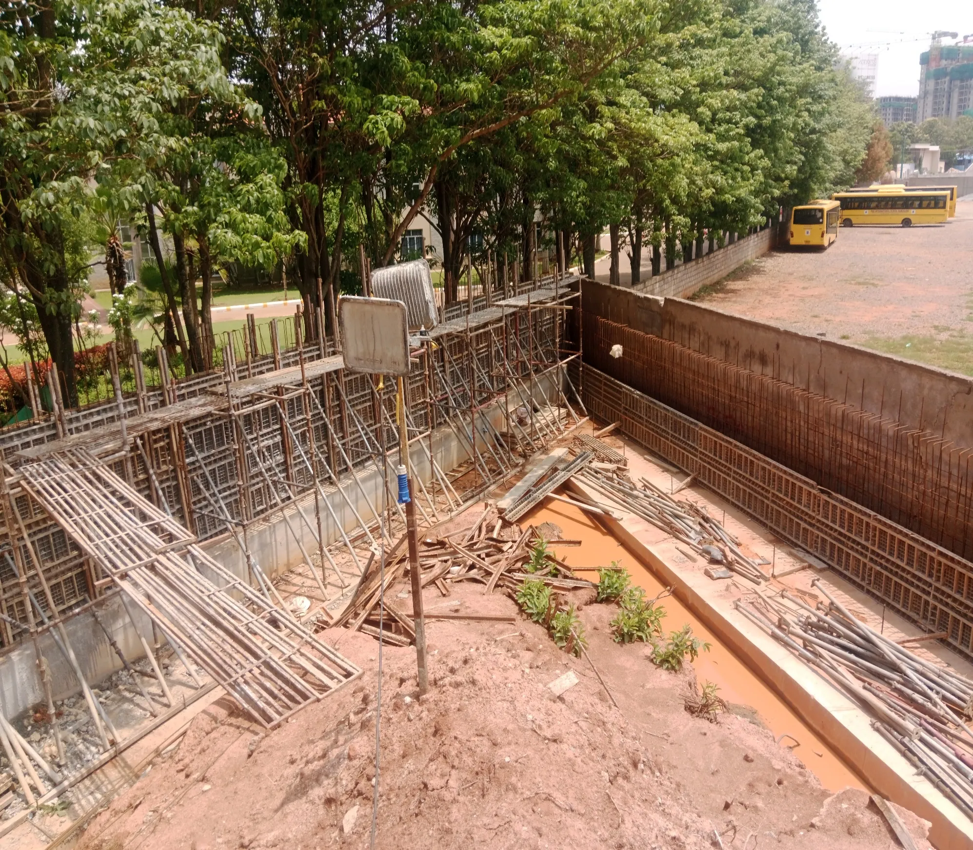 Compound Wall work in progress (Southeast & Southwest side)