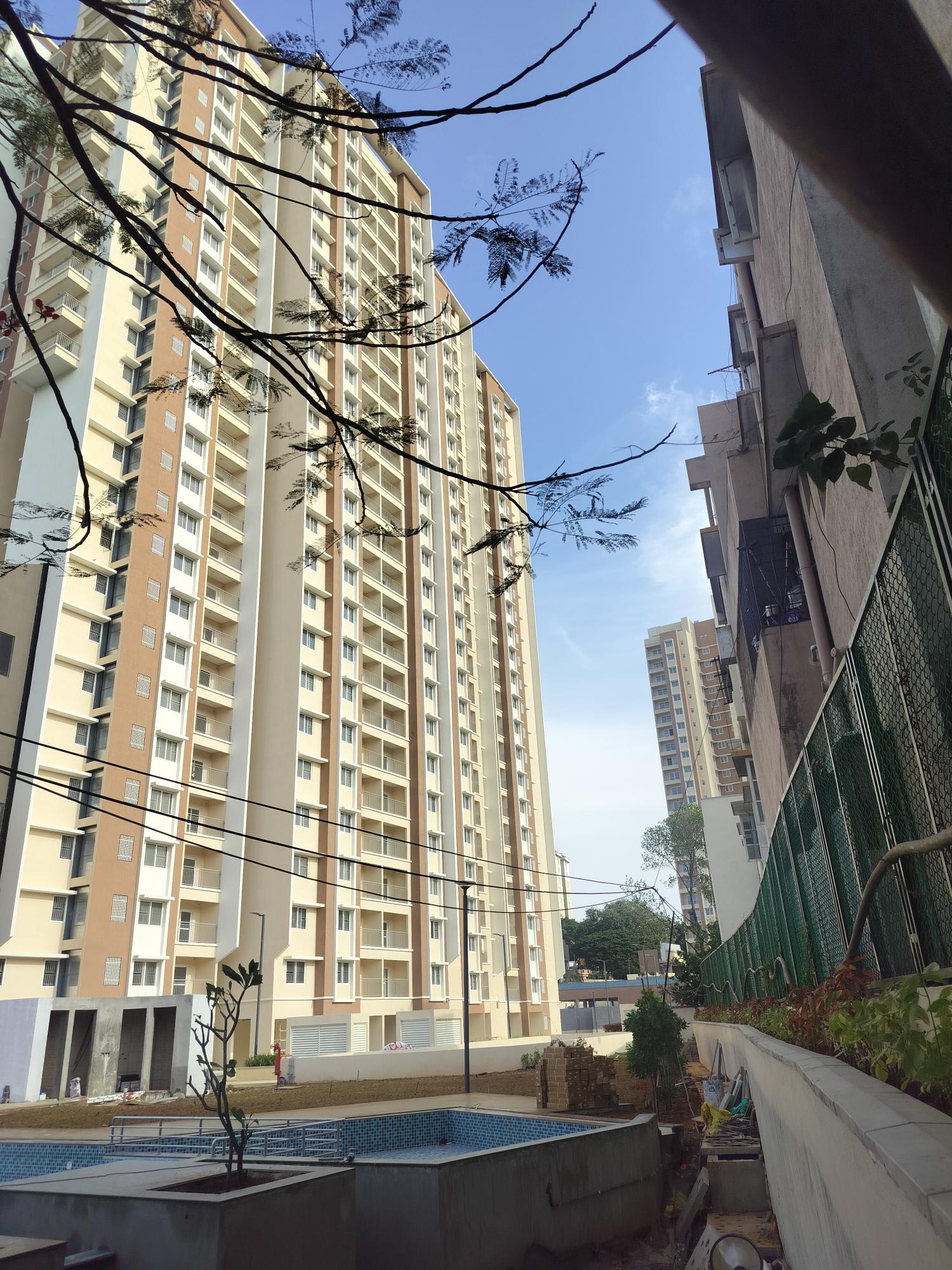 Tower A &B All Internal & External works are completed. Amenities area hardscape and softscape works are in progress