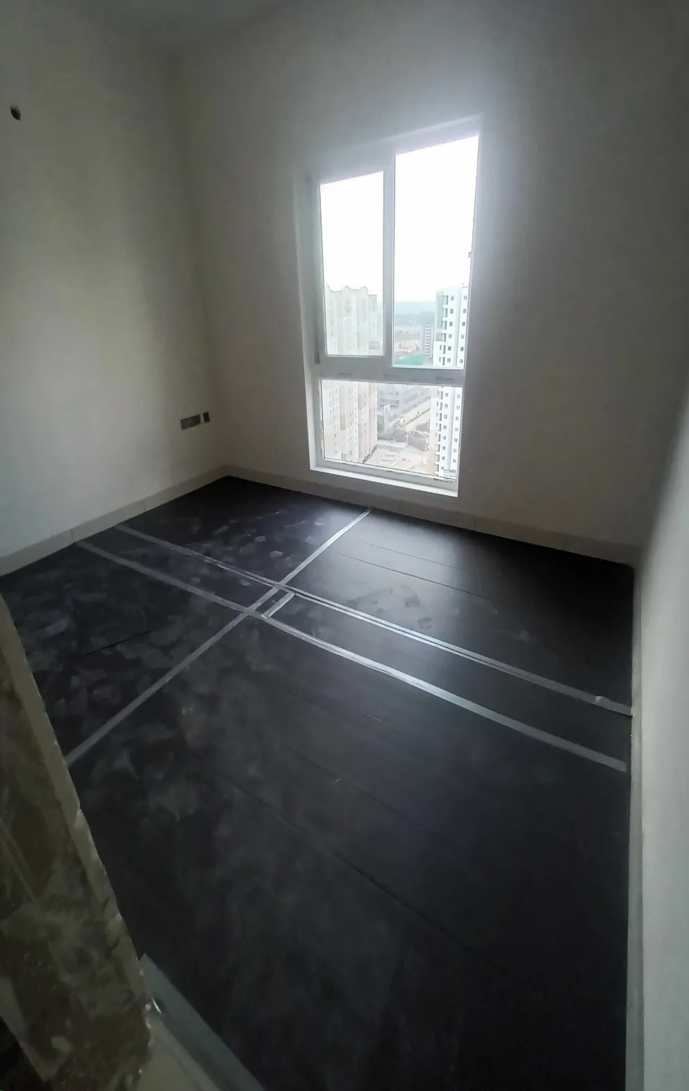 Internal flats Tiling work is in progress