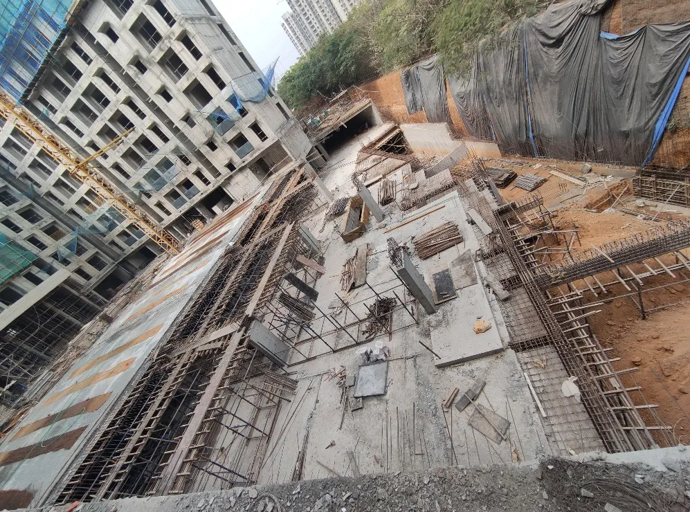 Non tower Area Upper basement and Ground floor slab shuttering in progress