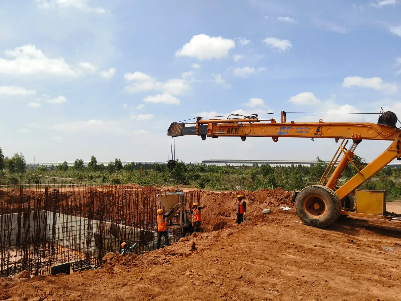 STP outer wall concrete works are in progress.