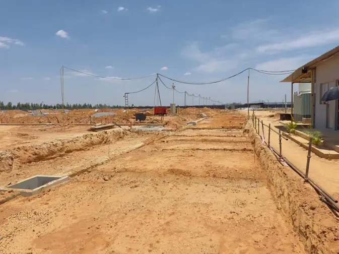 Main road |soil compaction and levelling work in progress.