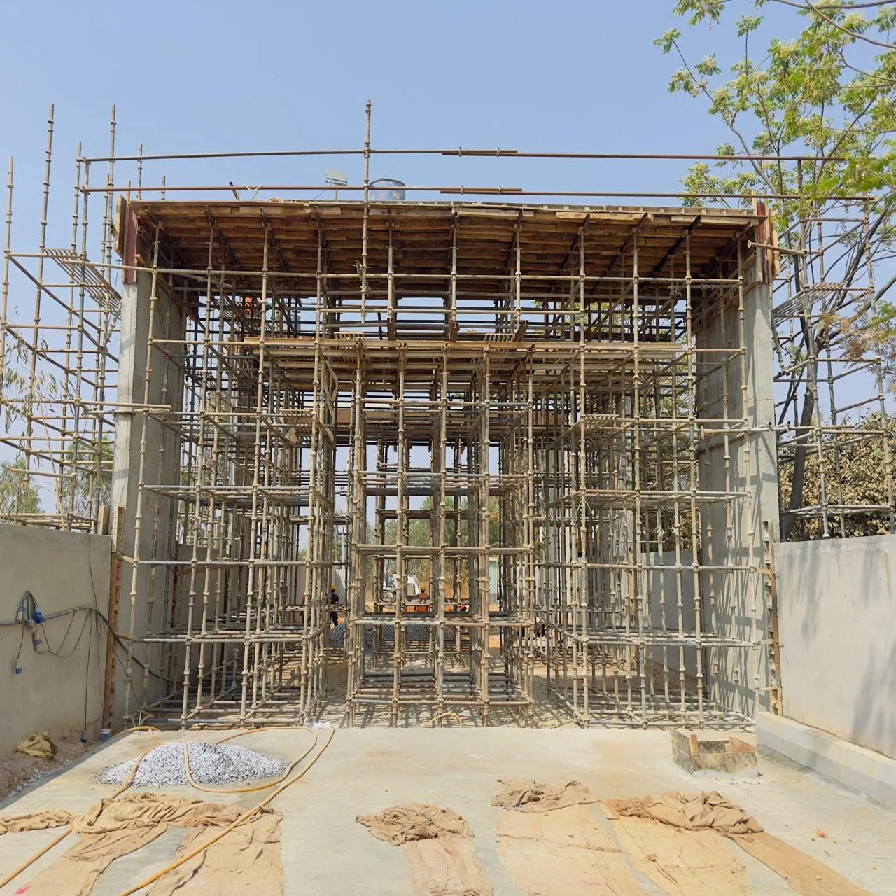 2nd and 3rd Entry portals slab concrete work completed and curing work in progress.