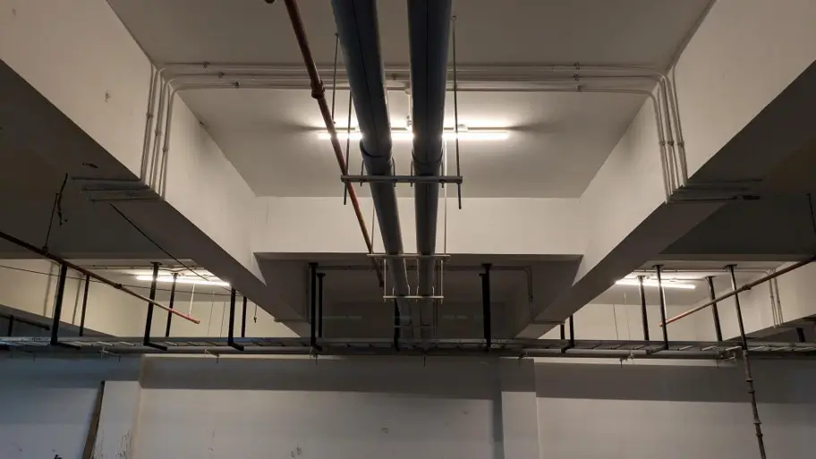 A & B Block – Basement Ceiling Service Works