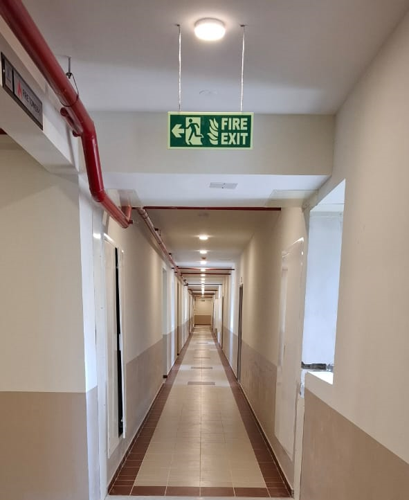 Corridor light fixing and Painting in progress