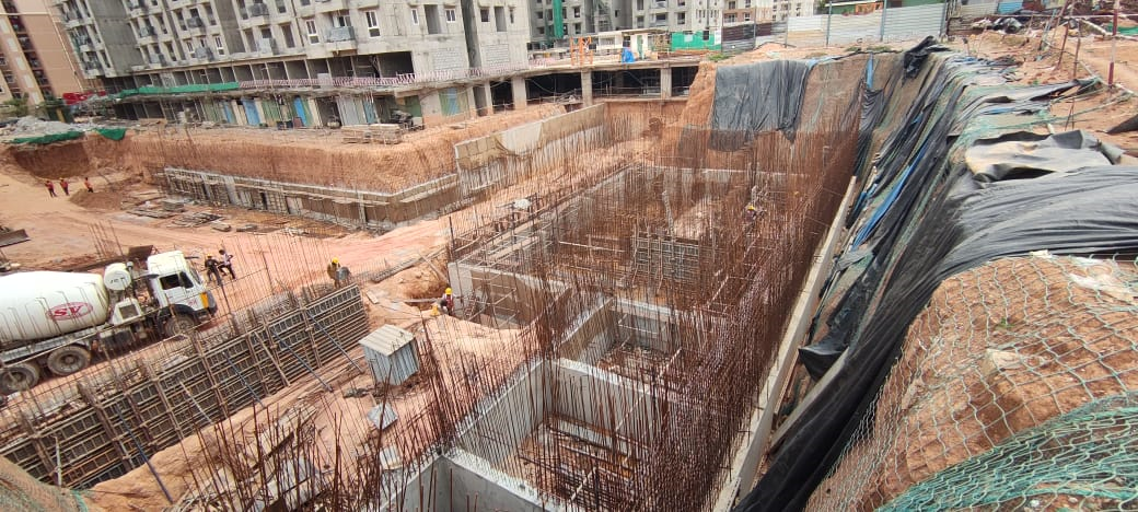 STP – Raft completed, Wall concrete in progress
