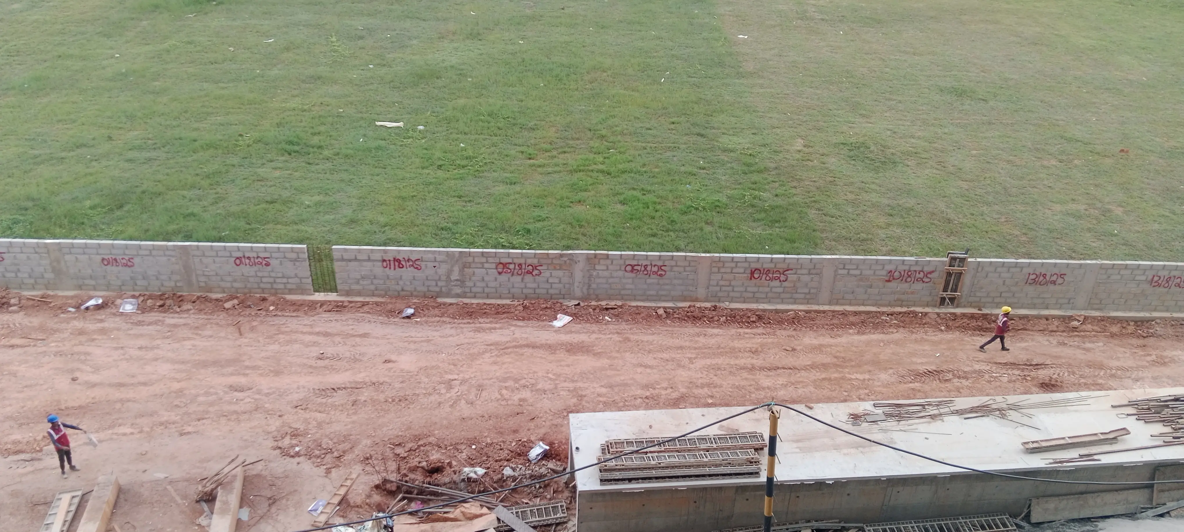 Compound Wall work is in progress
