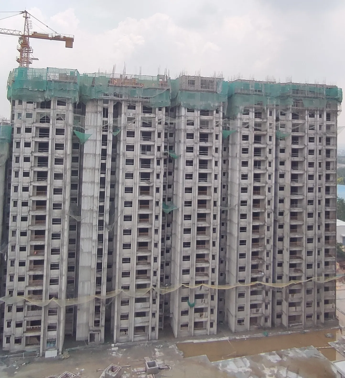 TOWER-C(PHASE 2) Eighteenth floor completed. Terrace floor reinforcement & shuttering work in progress