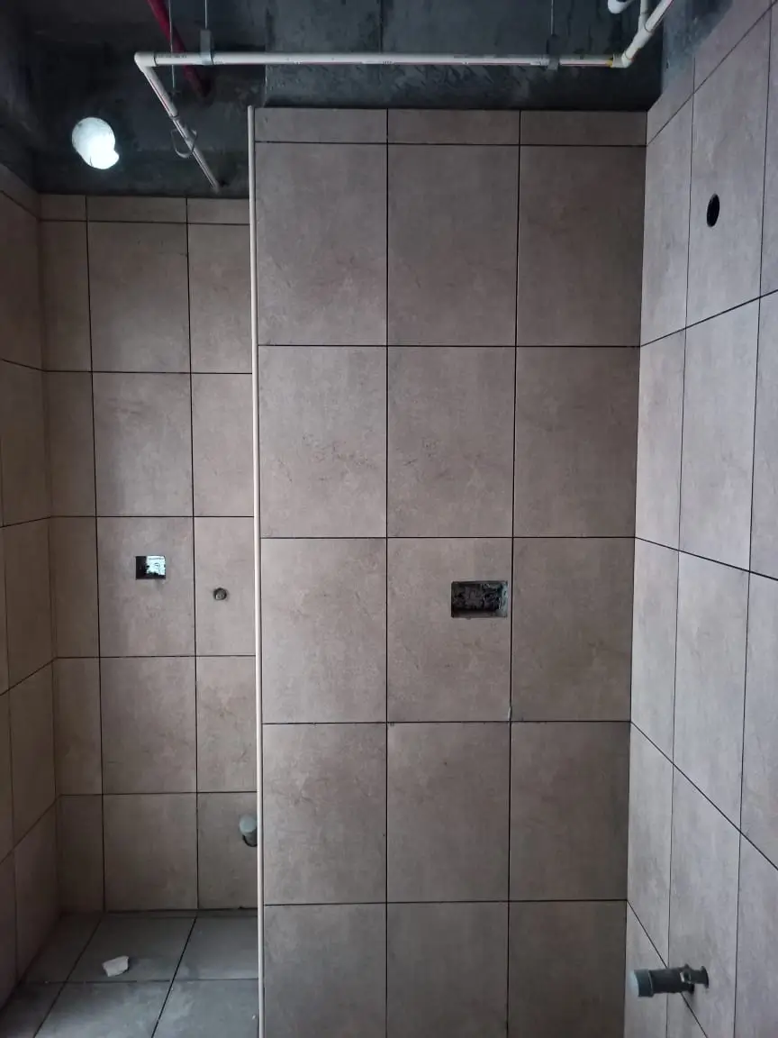 Toilet dado and Plumbing work in progress.