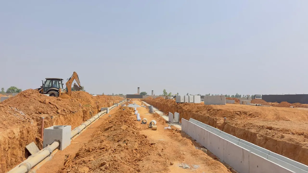 Storm water drains works in progress.
