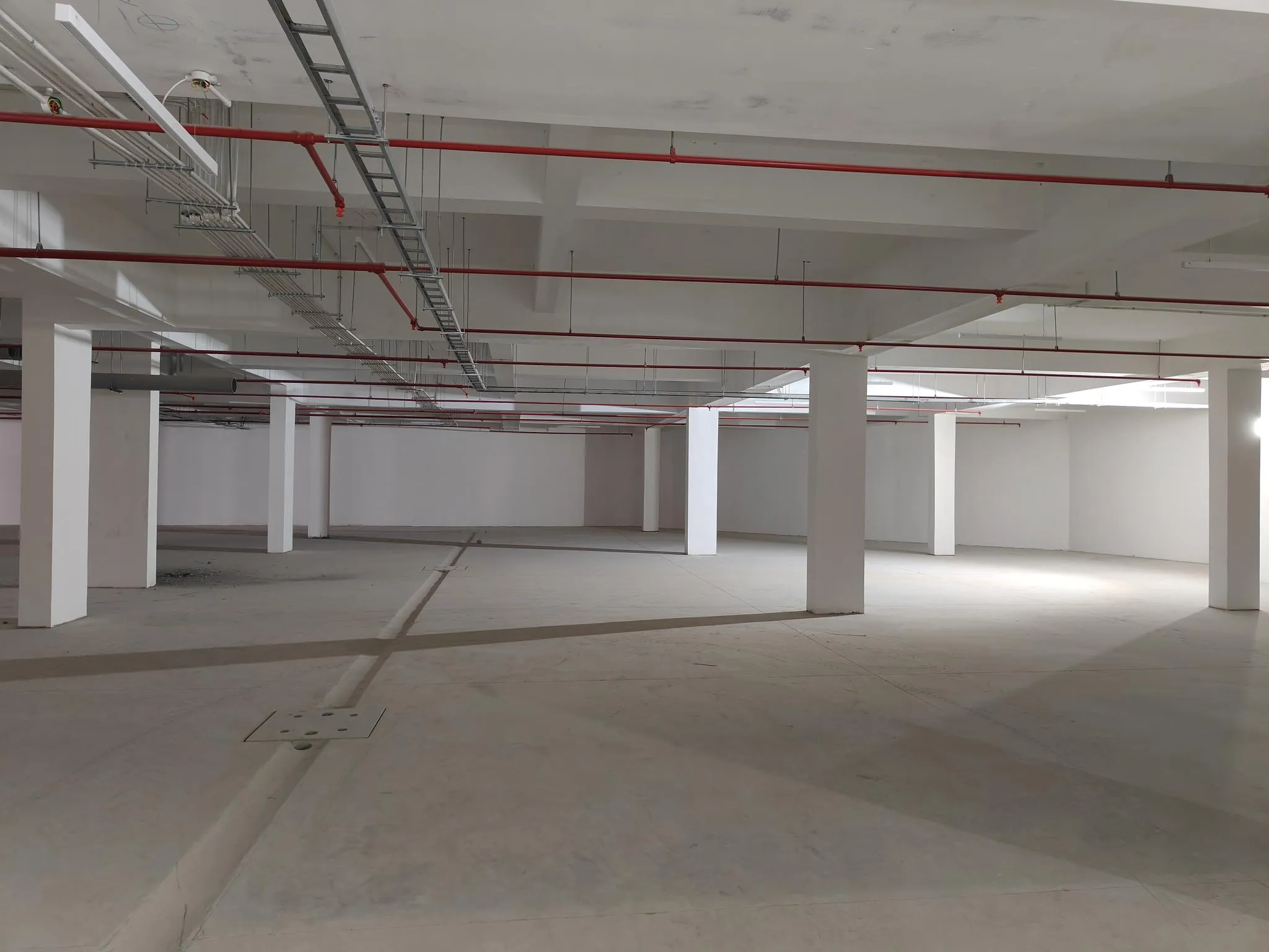 Service work in progress in the ceiling Plumbing shaft work in progress STP & WTP Works