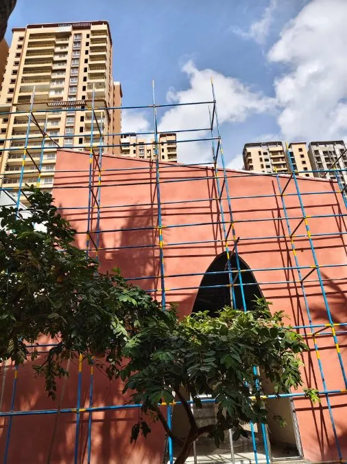 Club House external and internal finishing works in  progress